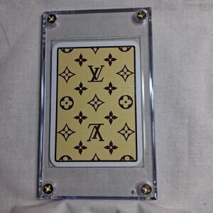 Louis Vuitton Monogram Authentic Brown LV Playing card in case, 6 of spades ♠️